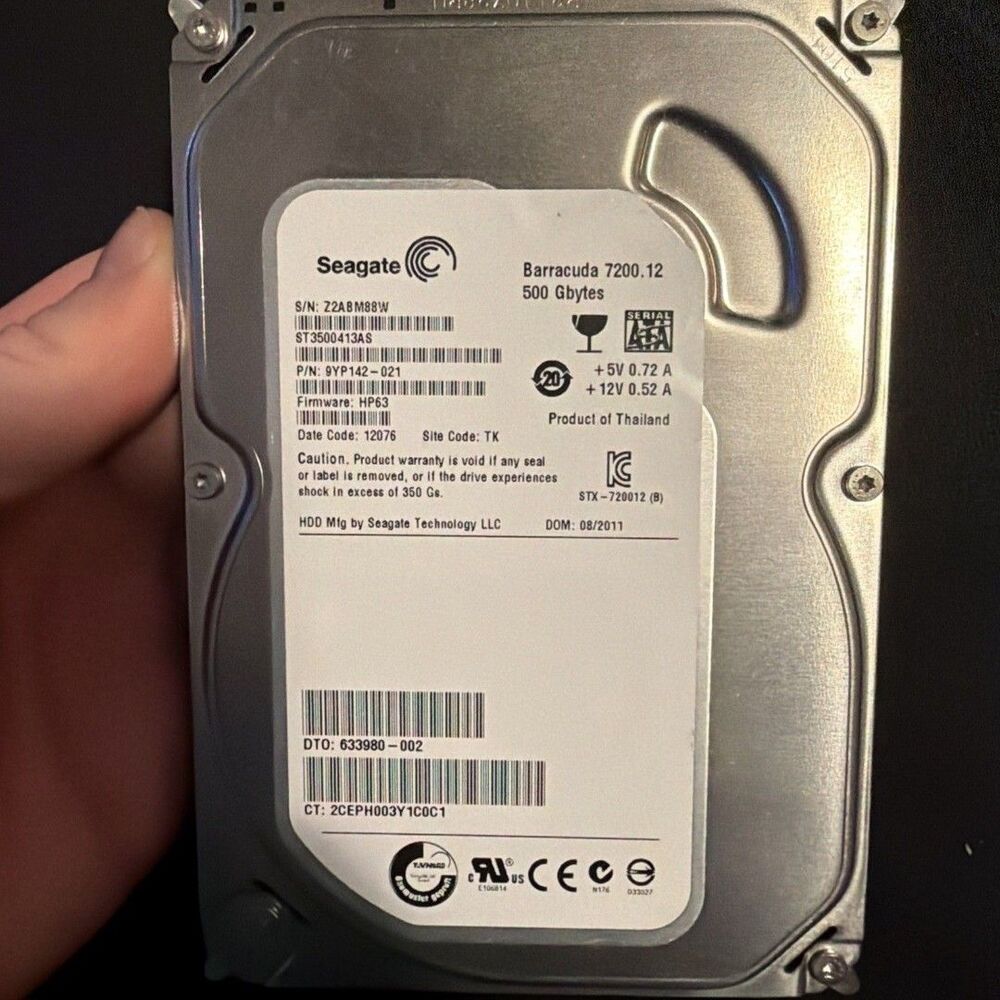 Seagate Barracuda 7200.12 ST3500413AS 500 GB 3.5" SATA III Hard Drive